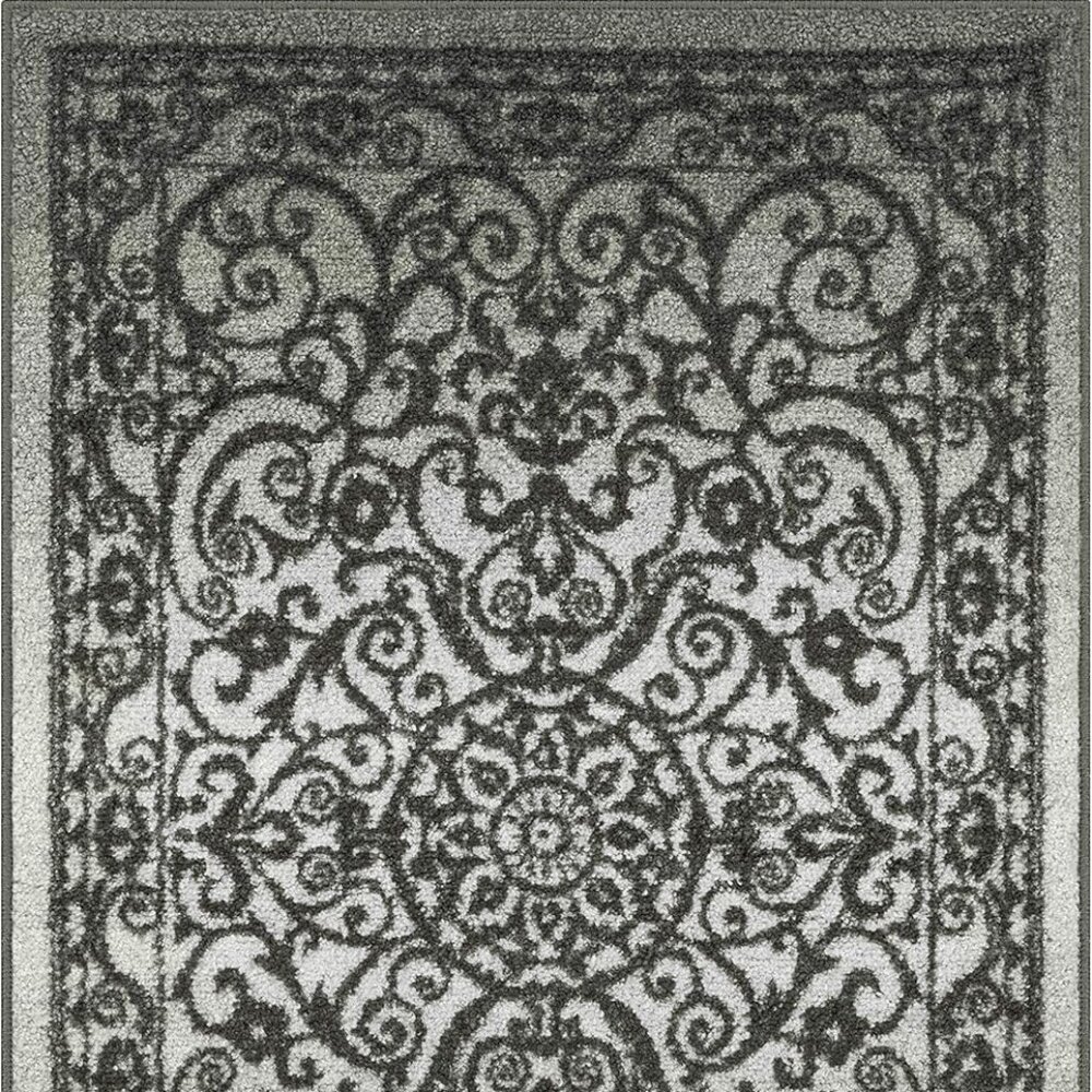 Maples Rugs Pelham Transitional Area Washable Non Slip Indoor Gray  20" X 60"